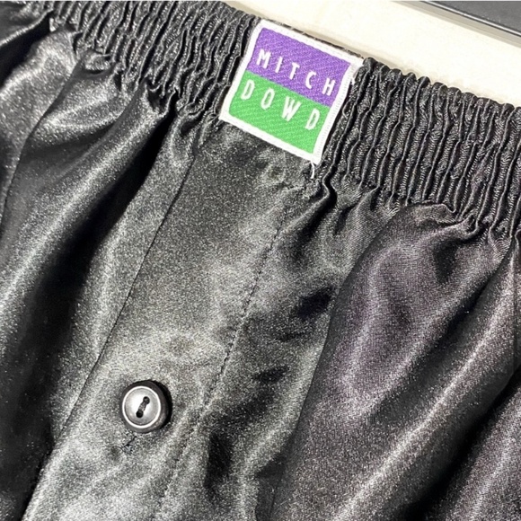 Vintage Mitch Dowd Black Satin Shorts M - Picture 4 of 8